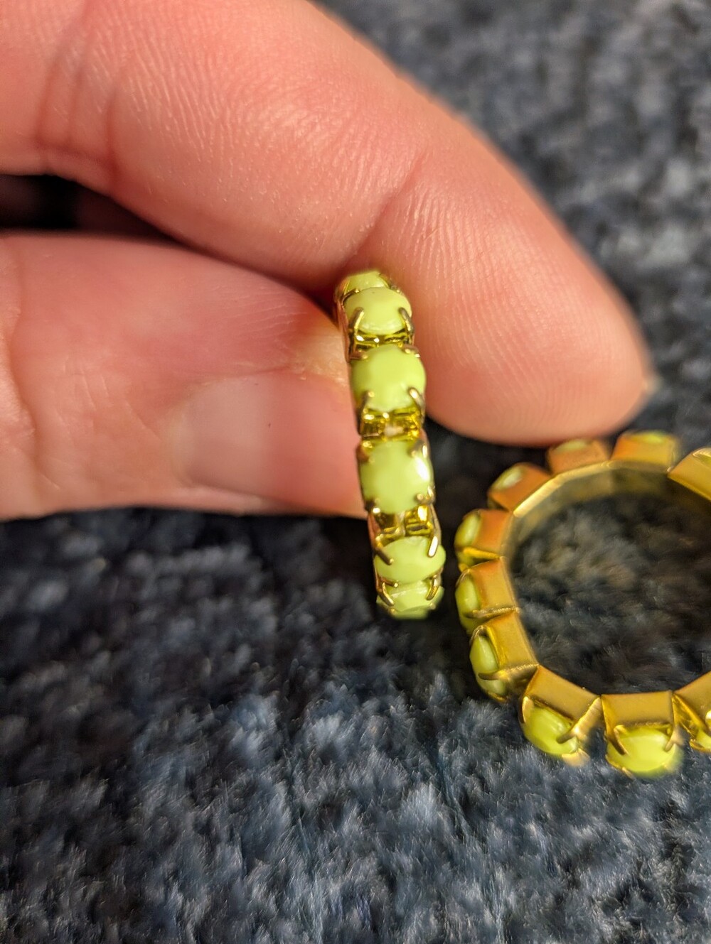 2pc Green Enamel Silver Cable Adjustable Toe Rings Set 🏝️